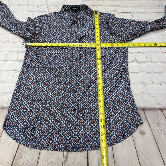 Express Women Long Sleeve Button City Shirt Top Blouse Size Small B233 -27 - Picture 2 of 14